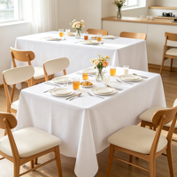 Lot de 2 housses de table personnalisées en polyester non tissé, résistantes à l'eau et lavables, 48Lx24W pouces, blanches, pour banquets de mariage en Chine