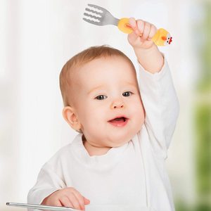 Bán Sỉ Đồ Dùng Dẹt Hộp Nhựa Bộ Dao Kéo Dễ Thương Muỗng An Toàn Thực Phẩm Cho Trẻ Em Nĩa Bộ Đồ Dùng Bạc Trẻ Em Bằng Thép Không Gỉ - Product Image 6