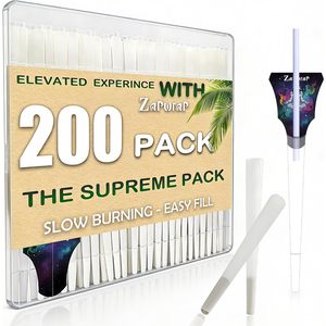 Zapwrap Rolling <b>Cones</b> 200 Pack King Size Natural Paper Slow Burning <b>Pre</b> <b>Rolled</b> <b>Cones</b> with Loader - Product Image 1