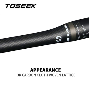 Guidon de <span class=keywords><strong>VTT</strong></span> en carbone TOSEEK, design plat et léger, compatible avec potence 31,1-32,5 mm, largeur 601-700 mm - Product Image 5