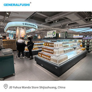 Réfrigérateur à boissons finition blanche - Vitrine réfrigérée polyvalente pour canettes et bouteilles, vitrine ouverte pour produits laitiers et fruits de supermarché, refroidisseur de boissons - Product Image 4