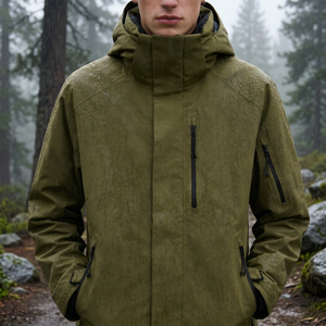 Veste en polaire ultra-fine imperméable et écologique avec revêtement Goretex 300 g/m², coupe-vent, respirante, fermeture éclair YKK sur le devant - Product Image 3
