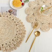 Syh1409 Produit phare : Assiettes de présentation en rotin, sets de table en rotin, sous-verres en rotin
