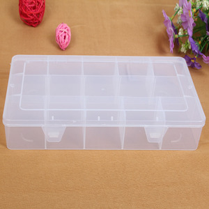 15 Compartment Transparent Plastic Storage <b>Box</b> With Flip Top For Jewelry And Small Items Organizers - Product Image 2