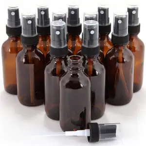 Flaconi Spray in <span class=keywords><strong>Vetro</strong></span> Ambrato da 4oz a Prezzo di Fabbrica, Bottiglie Marrone Scuro con Nebulizzatore per Cosmetici, Tonici e Liquidi Medicinali - Product Image 1