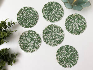 Idea de regalo decoración del hogar hecha a mano redonda verde escritorio Mat taza posavasos con cuentas manteles individuales para mesa de comedor de lujo - Product Image 3