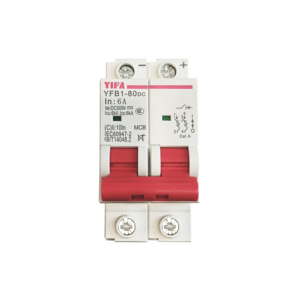 Yifa YFB1-80DC DC 400V/230V, เซลล์พลังงานแสงอาทิตย์ MCB PV เบรคเกอร์แบตเตอรี่เกินป้องกัน2P 3KA/4.5kA ทำลายความจุ - Product Image 5