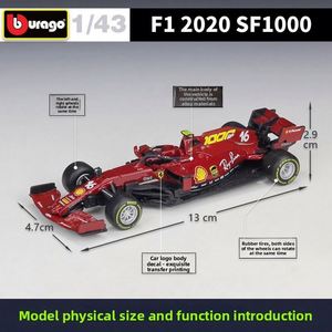 Leclerc 1:43 <span class=keywords><strong>2020</strong></span> F1, Modelo de Auto de Metal Fundido a Presión para Control Remoto, Edición Conmemorativa del 1000º Gran Premio de Toscana, Charles Leclerc - Product Image 2