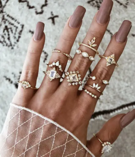 12 Pcs/set Women Bohemian Vintage Crown Moon Star Flower Heart Lotus Leaf Crystal Opal Joint Ring Party Jewelry Gold Rings Set