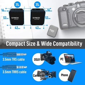 <span class=keywords><strong>SYNCO</strong></span> Engragal ระบบไมโครโฟนไร้สาย,2.4GHz สัมภาษณ์ชุดรับไมค์คอปกกล้องวิดีโอไมโครโฟน - Product Image 4
