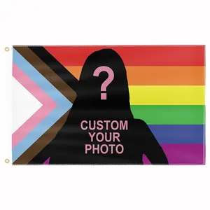 Werbeartikel Sublimation 3 × 5 Fuß Gay LGBT-Flaggen 100 D Polyester Messing-Kartuschen doppelsticken individuelles Pride-Regenbogen-Flaggen-Banner