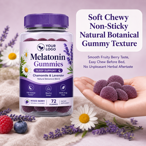 Gomitas de Melatonina para Dormir, Fórmula Personalizada, a Granel, Certificadas por GMPC e ISO, Libres de Drogas, a Base de Hierbas, de Manzanilla y Lavanda, para Relajación Nocturna - Product Image 3