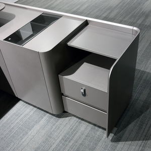 Muebles de Oficina Modernos para CEO, Escritorio de Oficina de Madera MDF, Mesa Ejecutiva en Forma de L para Gerente con Archivador - Product Image 3
