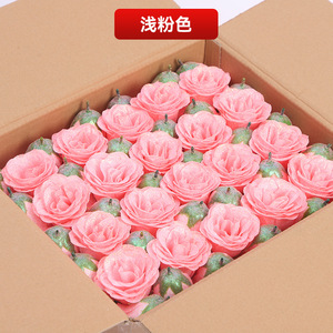 Prix d'usine, rose artificielle scintillante de 7 cm, tête de rose décorative pour bouquets de fleurs, cadeau pour la Saint-Valentin - Product Image 6
