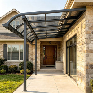 Auvent mural pour patio, toit en polycarbonate et aluminium, protection UV à 98 %, résistant aux charges <span class=keywords><strong>de</strong></span> neige, <span class=keywords><strong>abri</strong></span> extérieur pour <span class=keywords><strong>jardin</strong></span>, OEM - Product Image 2
