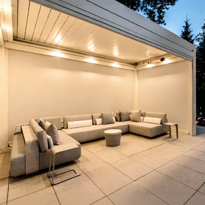 Pérgola de Aluminio para Exteriores, Toldo para <span class=keywords><strong>Patio</strong></span>, Gazebo Eléctrico para Jardín, Terraza, Impermeable, Bioclimática, con Techo Motorizado Automático - Product Image 1