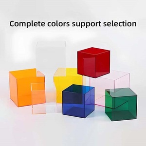 علبة عرض مكعبة من الأكريليك الشفاف بألوان مخصصة مع خدمة القطع، حماية ضد الغبار للمقتنيات والتماثيل والألعاب - Product Image 5