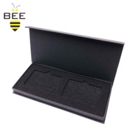 Boîtes cadeaux rigides en forme de livre avec fermeture magnétique, personnalisées, imprimées en relief, couleur noire, pour cartes de crédit VIP