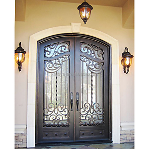 <span class=keywords><strong>Porte</strong></span> <span class=keywords><strong>d</strong></span>'<span class=keywords><strong>entrée</strong></span> principale double en fer forgé, design moderne, <span class=keywords><strong>porte</strong></span> <span class=keywords><strong>d</strong></span>'<span class=keywords><strong>entrée</strong></span> en métal sécurisée pour la maison - Product Image 1