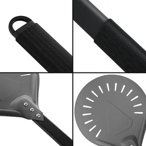 Nhà bếp chống xước thép không gỉ bánh pizza cắt bánh xe và nhôm quay bánh pizza Peel đục Pizza Peel Set