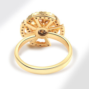 Heart Cut Cubic Zirconia Four Leaf Clover Halo Anxiety Spin <b>Rings</b> Adjustable Copper Gold Plated <b>Stress</b> Relief Jewelry For Women - Product Image 5