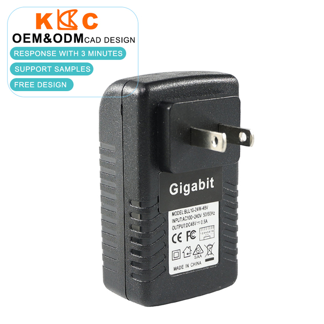 US Plug Gigabit PoE Injector Power Adapter 48V 0.5A IEEE 802.3af Ethernet Power Over Ethernet for IP Camera Wireless AP