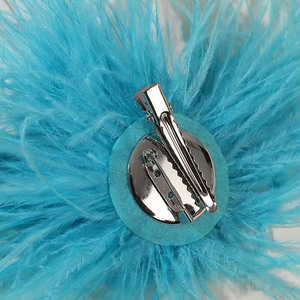 Presilha de Cabelo Feminina com Flor Roxa Tingida de Pena de Avestruz, Acessório para Noivas, Casamentos, Coquetéis, Chá da Tarde, Chapéu de Fantasia Derby - Product Image 5