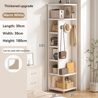 Étagère d'angle en bois sur pied, design simple pour la maison, chambre à coucher, porte-manteau, bibliothèque, compatible avec les armoires