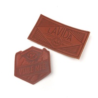 Fabricant d'étiquettes pour vêtements, marquage à chaud personnalisé, lettres de marque d'animaux, logo, patch en cuir véritable brun pour jeans en denim
