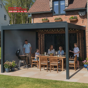 Cheminée motorisée avec lames mobiles pour patio, jardin, balcon, style européen, décoration chaleureuse, pergola - Product Image 1