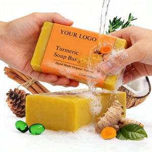 Jabón de Cúrcuma Orgánico Natural Personalizado con Logotipo, Jabón Blanqueador y Aclarador de Piel, Jabón de Cúrcuma Hecho a Mano con Limpiador Suave - Product Image 1