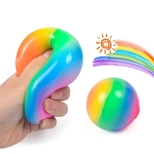 Hot Selling Colorful Promotional Silicone Soft Anti Stress Balls Sensory Fidget Toys Stress Balls for Kids Adults