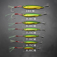 Leurre métallique lumineux Slow Jig 10-60g coulant, pour lancer longue distance, avec hameçon assist et hameçon triple, pour la pêche en mer et en eau douce depuis le rivage