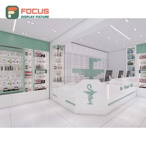 Professional Store Interior Solid Wood Glass Display Case Interior Design Beauty Retail Design - Product Image 4