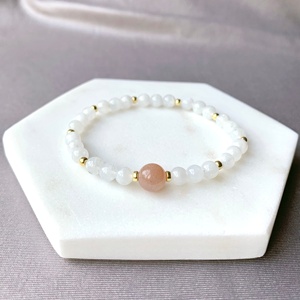 Bracelet en perles de quartz fumé rutilé citrine, pierre naturelle, acier inoxydable plaqué or 18 carats, étanche, tendance, unisexe, cadeau - Product Image 4