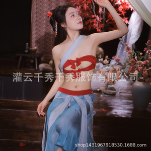 Conjunto de lencería sexy, estilo exótico de Dunhuang, Hanfu antiguo, faja, pijama, uniforme sexy de Apsara voladora, sexy para exportación. - Product Image 5