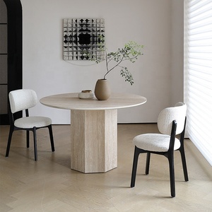 Table à manger Kumusi style Wabi-Sabi, résistante aux rayures et à la chaleur, design haut de gamme pour petit appartement - Product Image 1