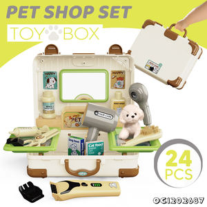 Okul öncesi erken eğitici oyuncaklar köpek peluş Pet oyuncaklar ve aksesuarları bavul saklama kutusu ile set ithalatı çin oynamak için taklit - Product Image 2