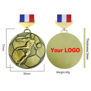 Zinc Alloy Wholesale Medailles Foot <b>Ribbons</b> Medaille Gold Champions League Blank Award Plaque Sports Metal Custom Design Medals - Product Image 2