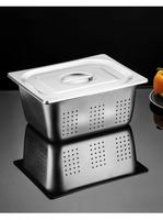 Multifunktionale, Langlebige, Perforierte, Umweltfreundliche 0,7mm Dicke Hocheffiziente Tiefe 2/1 GN-Behälter aus Edelstahl 201 für Dampftische