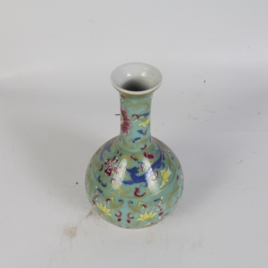 Vaso da Tavola in Porcellana Tradizionale con Motivo Floreale Smaltato su Sfondo <span class=keywords><strong>Turchese</strong></span> e Bordo Dorato per Matrimoni - Product Image 5