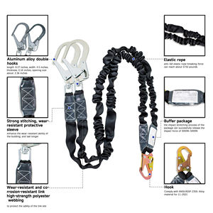 Tali Pengaman Polyester Double Large <span class=keywords><strong>Hook</strong></span> dengan Baja Paduan, Tali Elastis Anti-jatuh - Product Image 4