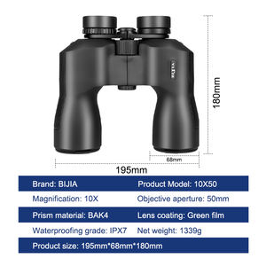 BIJIA 전문 금속 소재 HD 10x50 방수 쌍안경 Bak4 프리즘 및 IPX7 야외 조류 관찰을위한 방수 - Product Image 3