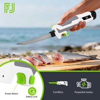 Couteau à filet électrique sans fil rechargeable 2000mAh Haute vitesse Ergonomique Poignée antidérapante Verrou de sécurité 6 pouces