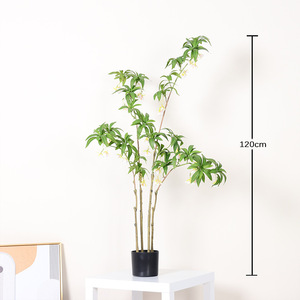 Arbre artificiel Elaeocarpus, verdure en plastique, ornement de jardin, décoration de bureau, décoration intérieure, faux arbres, plantes artificielles - Product Image 4