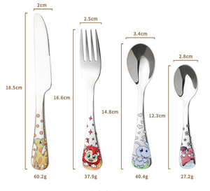 Juego de cubiertos para niños de zoológico personalizable para la escuela 304 acero inoxidable - Product Image 6