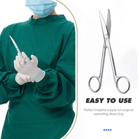 Ciseaux de dissection incurvés à pointe arrondie de 6,3 pouces à surface miroir pour usage médical, ciseaux de dissection droits