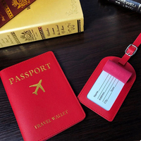 Ensemble de protège-passeport et d'étiquettes à bagages avec logo personnalisé, étiquettes à bagages imprimées par sublimation, étiquettes à bagages vierges