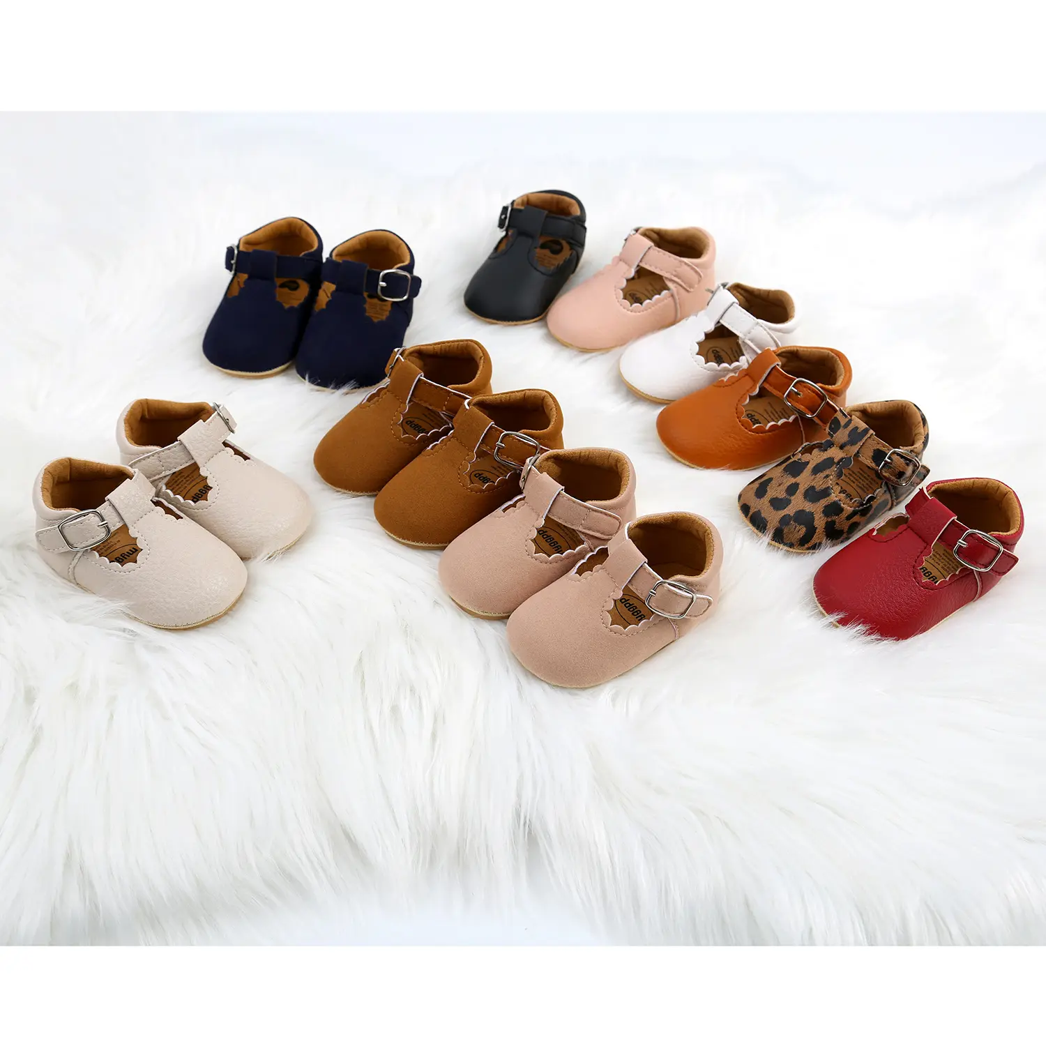 soft sole newborn infant anti-slip shoes spring autumn leather Mary Jane T bar girls princess toddler first walker baby shoes