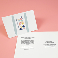 Tarjetas de Agradecimiento de Lujo para Negocios con Impresión de Logotipo Personalizado, con su Propio Diseño, Color Morado, para Pequeñas Empresas
